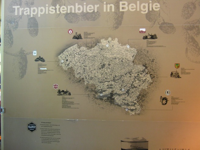Location of all Trappist monasteries producing beer, in Belgium